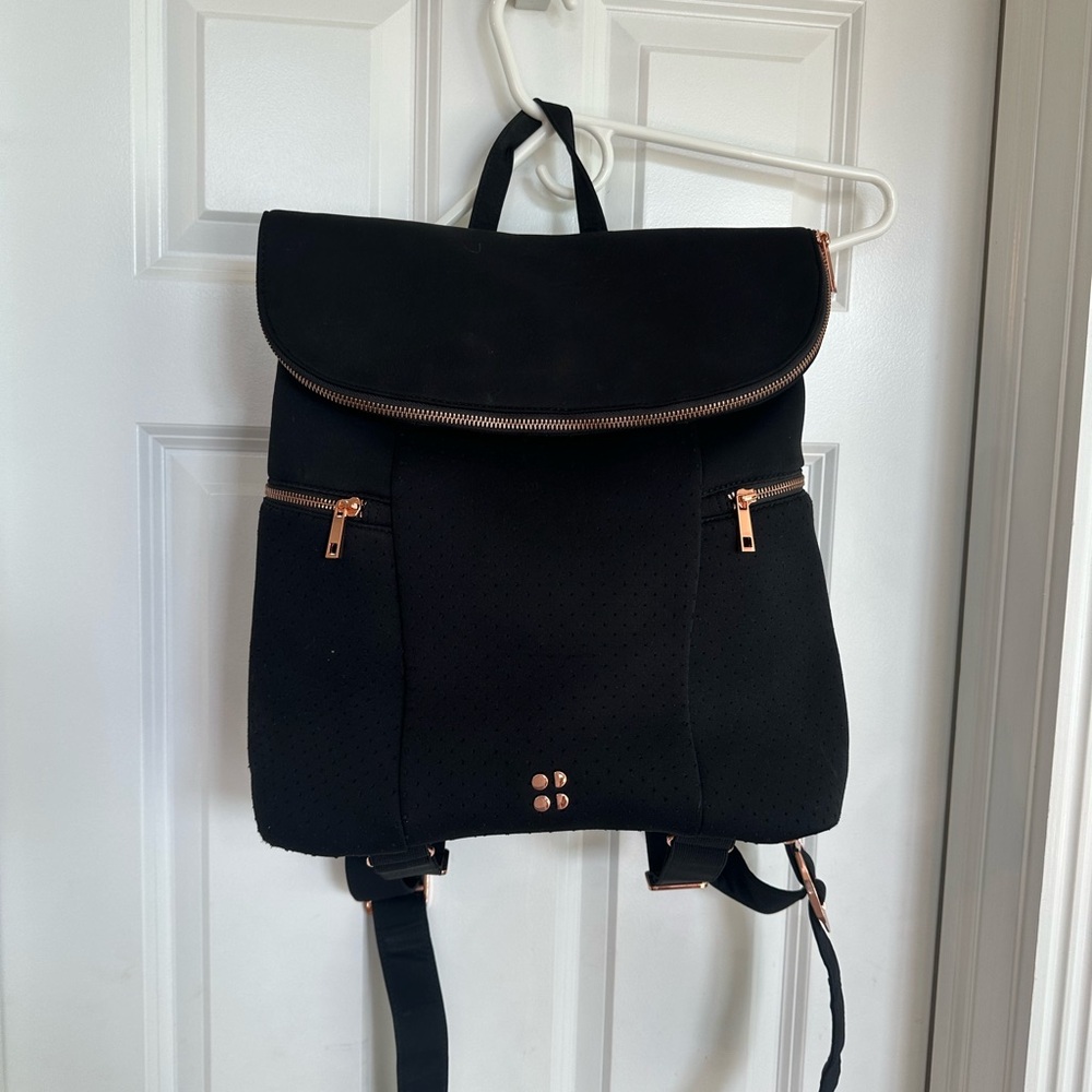 Black Backpack with Rose Gold Accents